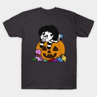 laughing jack pumpkin and candy T-Shirt